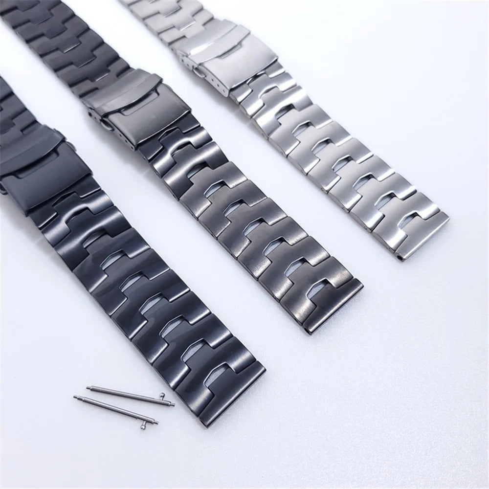 For Samsung Galaxy Watch3 45mm / Gear S3 Frontier / Gear S3 Classic / Huawei Watch GT3 Pro Titanium Steel Replacement Wrist Band 22mm Universal Watch Strap - Black - 5