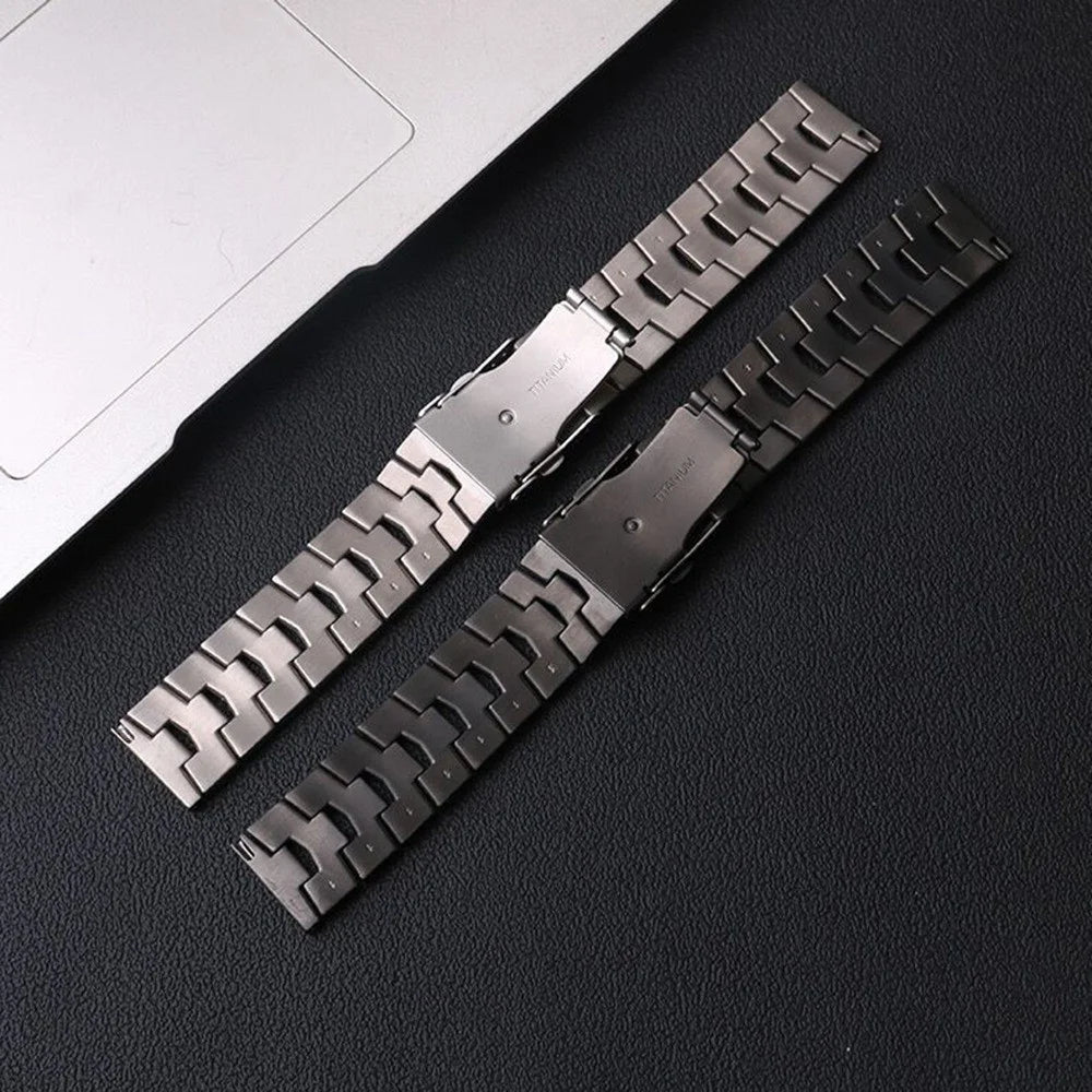 For Samsung Galaxy Watch3 45mm / Gear S3 Frontier / Gear S3 Classic / Huawei Watch GT3 Pro Titanium Steel Replacement Wrist Band 22mm Universal Watch Strap - Black - 7