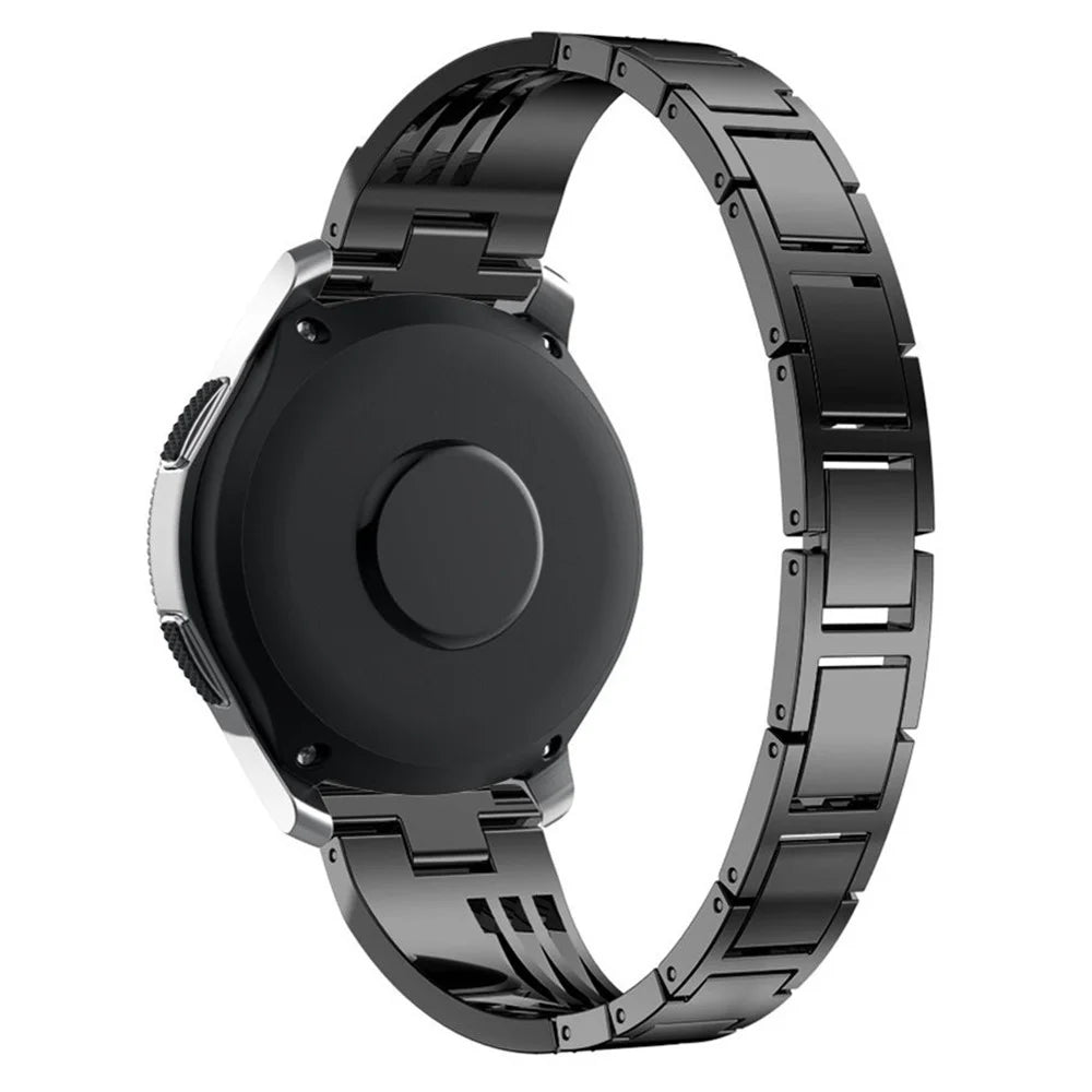 For Samsung Galaxy Watch3 45mm / Gear S3 Frontier / Gear S3 Classic / Huawei Watch GT3 Pro Rhinestones Decor Metal Strap 22mm Universal Watch Band - Black - 2