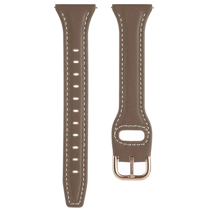 For Samsung Galaxy Watch 5 Pro / Watch4 Classic T-shaped Genuine Leather Watch Strap Replacement - Taupe - 3