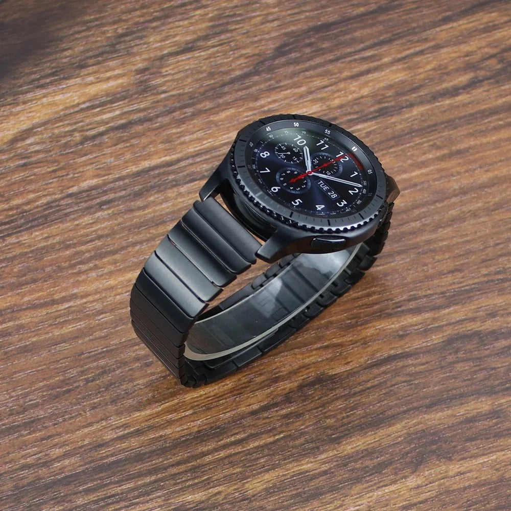 For Huawei Watch GT 2 46mm / Watch GT 3 Pro 46mm Titanium Steel 22mm Smart Watch Band Universal Quick Release Replacement Strap - Black - 6
