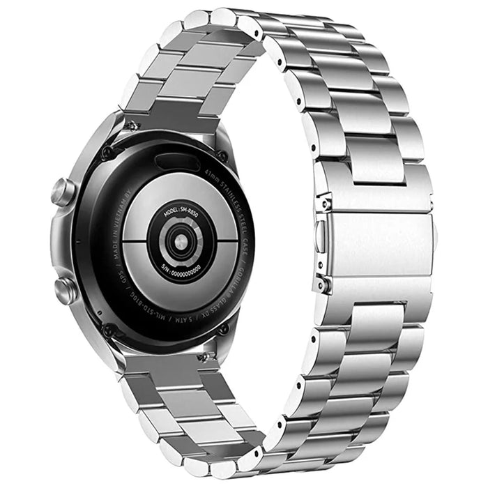 For Garmin Forerunner 255S / Venu 2S Titanium Steel 3 Beads Smart Watch Band 18mm Universal Replacement Strap - Silver - 1