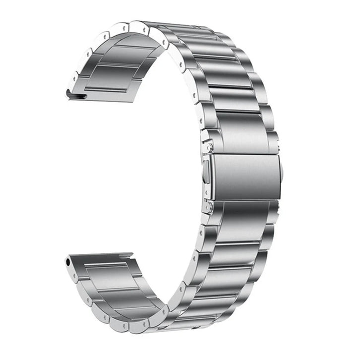 For Garmin Forerunner 255S / Venu 2S Titanium Steel 3 Beads Smart Watch Band 18mm Universal Replacement Strap - Silver - 2
