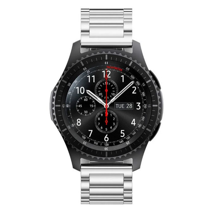 For Garmin Forerunner 255S / Venu 2S Titanium Steel 3 Beads Smart Watch Band 18mm Universal Replacement Strap - Silver - 4