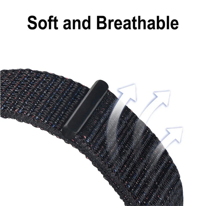 For Huawei Band 7 Nylon Watch Strap Adjustable Loop Fastener Replacement Sport Wrist Band - Charcoal - 4