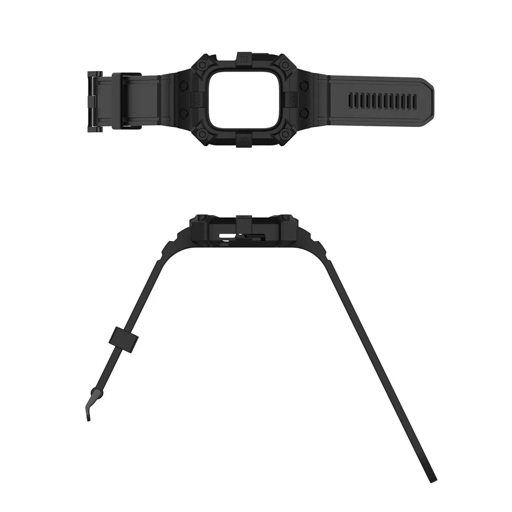 For Apple Watch Series 7 45mm / Series 6 / 5 / 4 / SE 44mm / SE (2022) 44mm / Series 1 / 2 / 3 42mm Silicone Watch Band Anti-Drop Watch Strap Replacement Parts - Black - 5