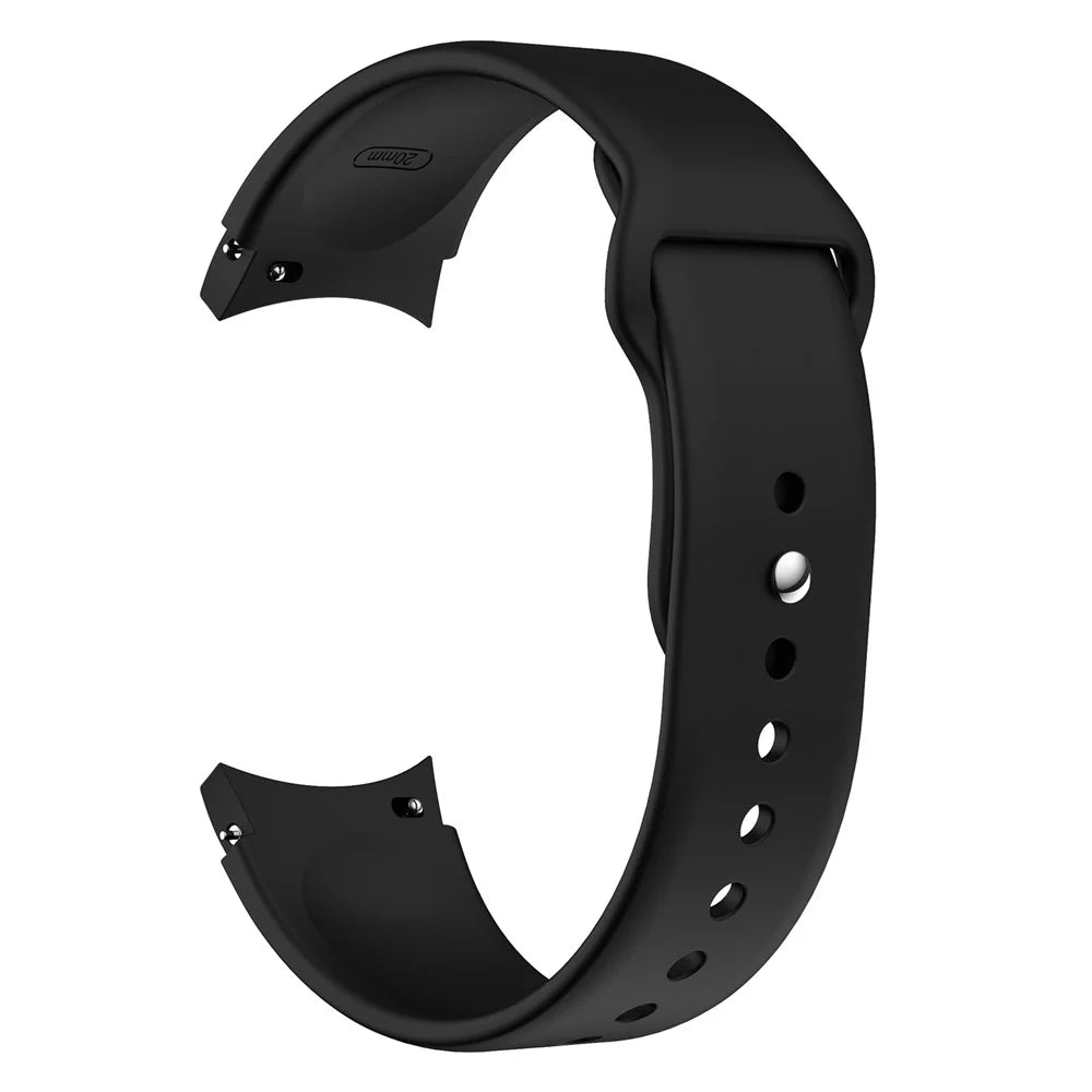 For Samsung Galaxy Watch 5 40mm / 44mm  /  5 Pro 45mm Quick Release Watch Band Silicone Watch Strap Replacement Watchband with Button - Black - 1