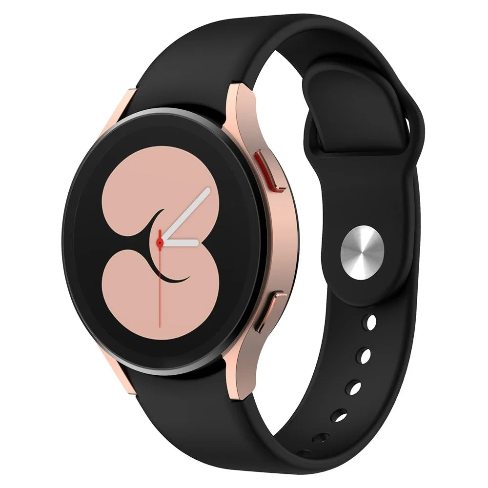 For Samsung Galaxy Watch 5 40mm / 44mm  /  5 Pro 45mm Quick Release Watch Band Silicone Watch Strap Replacement Watchband with Button - Black - 2