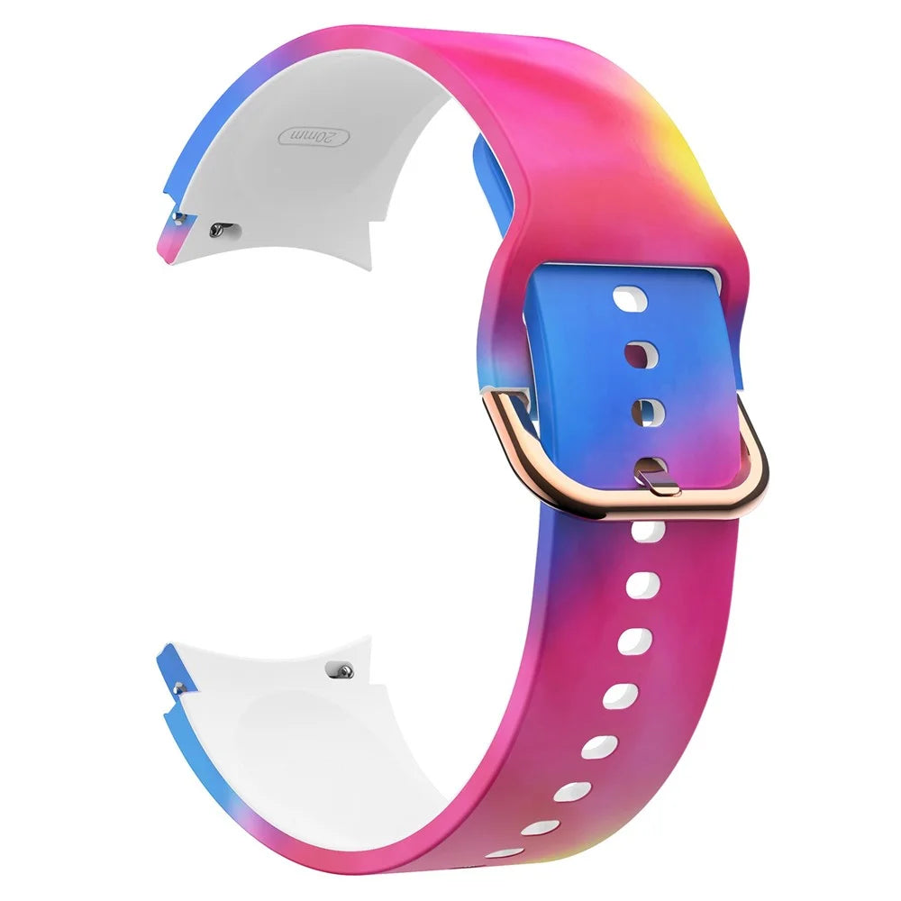 For Samsung Galaxy Watch 5 40mm / 44mm  /  5 Pro 45mm Pattern Printed Silicone Watch Strap 20mm Quick Release Watch Band with Buckle - Tie Dye - 1
