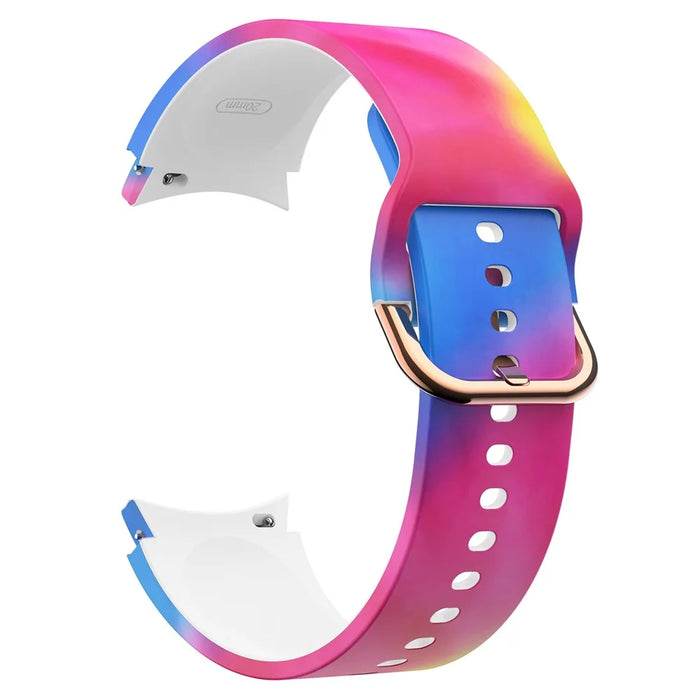 For Samsung Galaxy Watch 5 40mm / 44mm  /  5 Pro 45mm Pattern Printed Silicone Watch Strap 20mm Quick Release Watch Band with Buckle - Tie Dye - 1