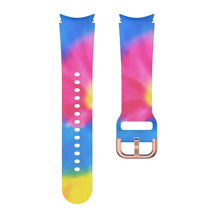 For Samsung Galaxy Watch 5 40mm / 44mm  /  5 Pro 45mm Pattern Printed Silicone Watch Strap 20mm Quick Release Watch Band with Buckle - Tie Dye - 4