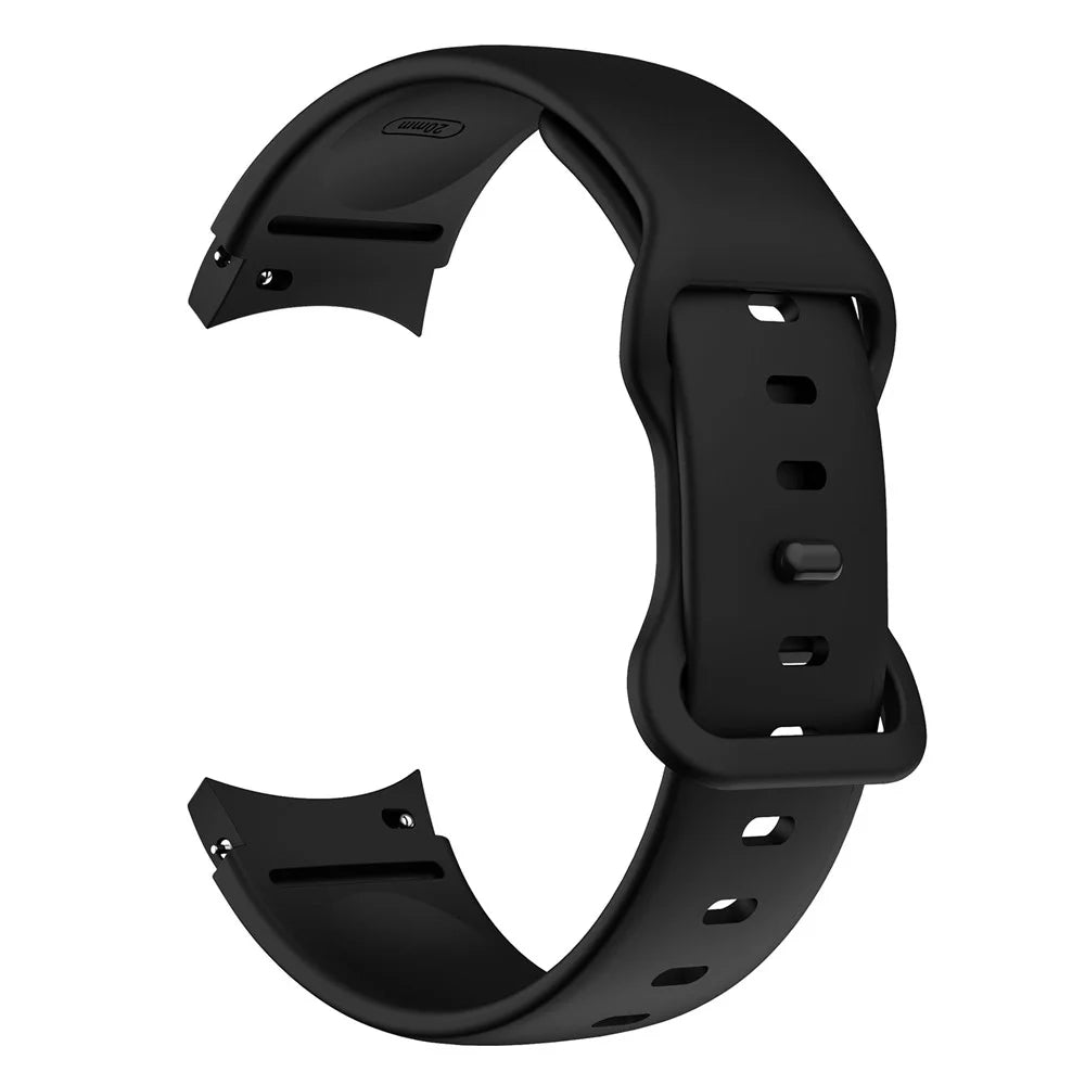 For Samsung Galaxy Watch 5 40mm / 44mm  /  5 Pro 45mm Silicone Watch Band Quick Release 20mm Wrist Strap with Butterfly Buckle - Black - 1