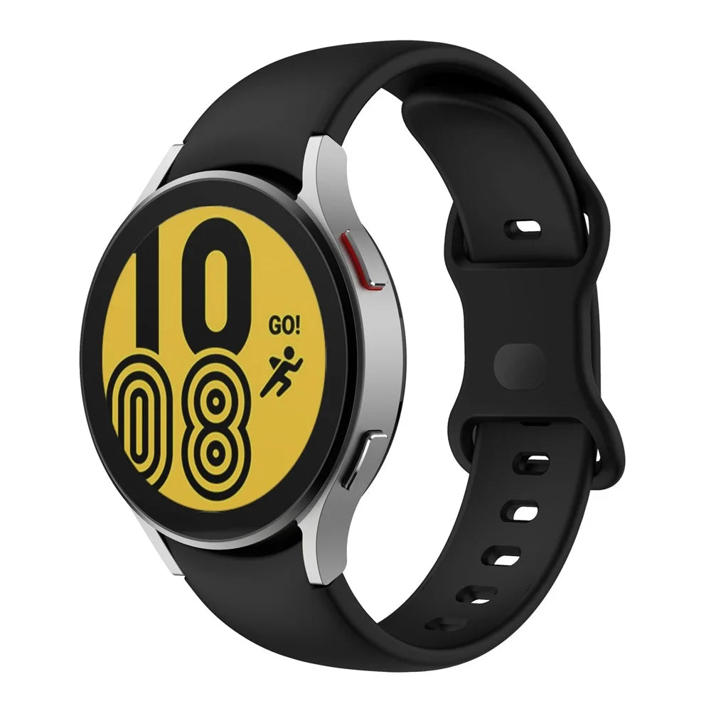 For Samsung Galaxy Watch 5 40mm / 44mm  /  5 Pro 45mm Silicone Watch Band Quick Release 20mm Wrist Strap with Butterfly Buckle - Black - 2