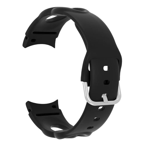 For Samsung Galaxy Watch 5 40mm / 44mm  /  5 Pro 45mm Quick Release Watch Strap Set Silicone Hollow Watch Band 20mm Replacement Watchband - Black - 1