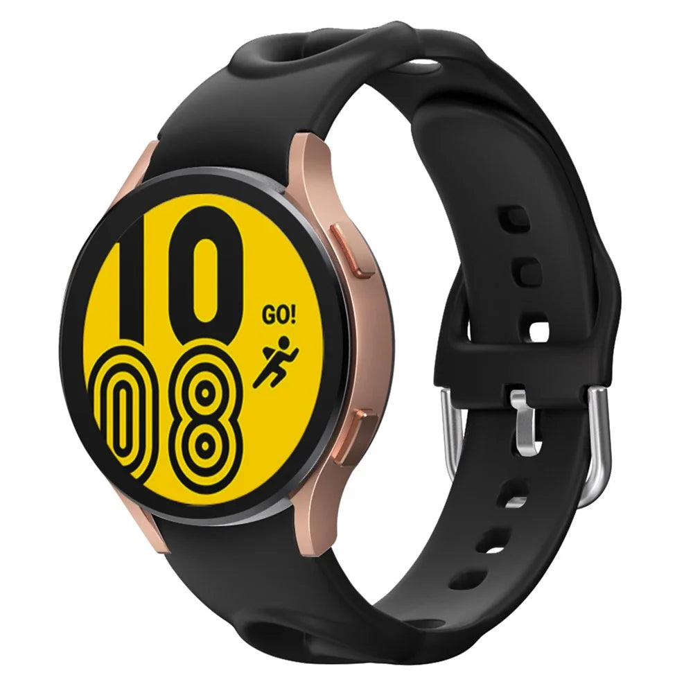 For Samsung Galaxy Watch 5 40mm / 44mm  /  5 Pro 45mm Quick Release Watch Strap Set Silicone Hollow Watch Band 20mm Replacement Watchband - Black - 2