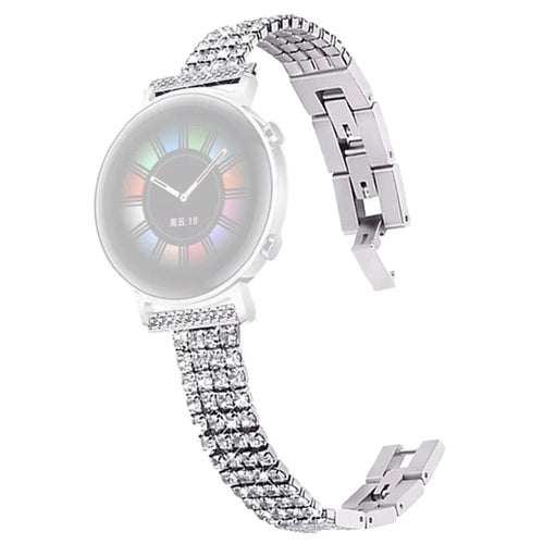 For Samsung Galaxy Watch 5 40mm / 44mm / Watch 5 Pro 45mm Four Rows Wrist Strap Metal Rhinestone Decor Wrist Strap Watch Band - Silver - 1