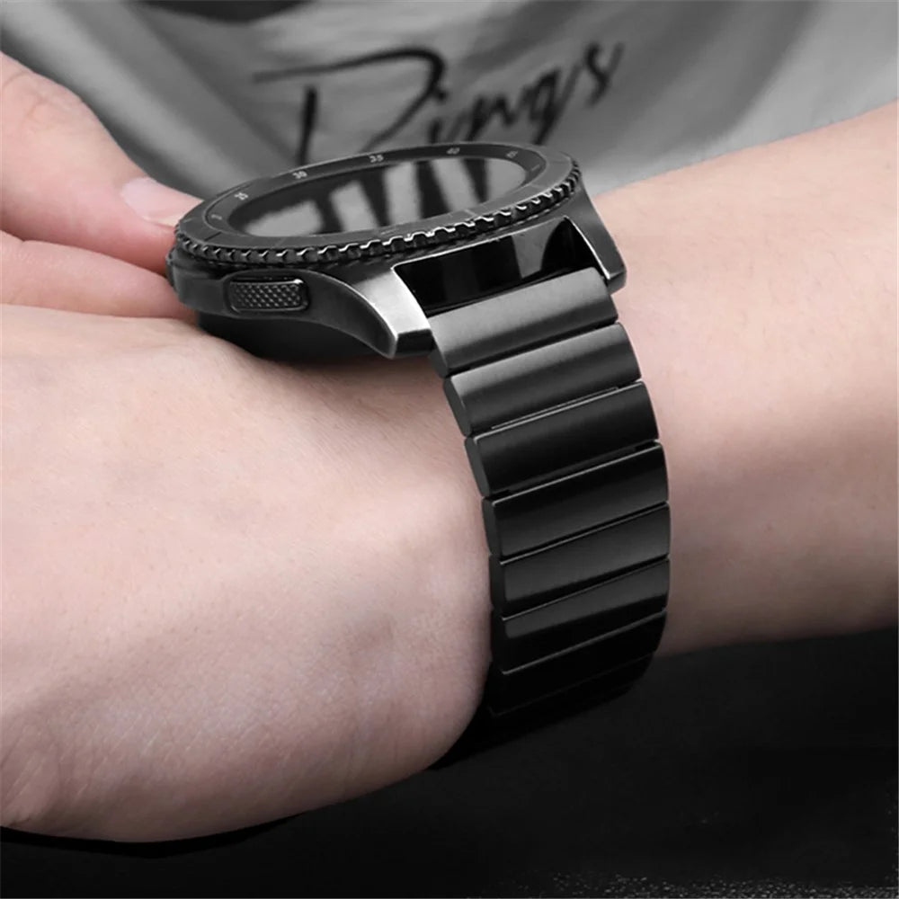 For Samsung Galaxy Watch6 40mm 44mm / Watch6 Classic 43mm 47mm / Watch 5 40mm 44mm / 5 Pro 45mm / Watch4 40mm 44mm Stainless Steel Anti-wear Smart Watch Strap Wrist Band with Buckle Design - Black - 2