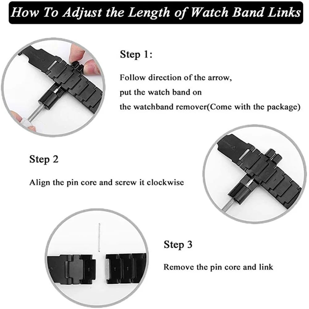 For Samsung Galaxy Watch6 40mm 44mm / Watch6 Classic 43mm 47mm / Watch 5 40mm 44mm / 5 Pro 45mm / Watch4 40mm 44mm Stainless Steel Anti-wear Smart Watch Strap Wrist Band with Buckle Design - Black - 4