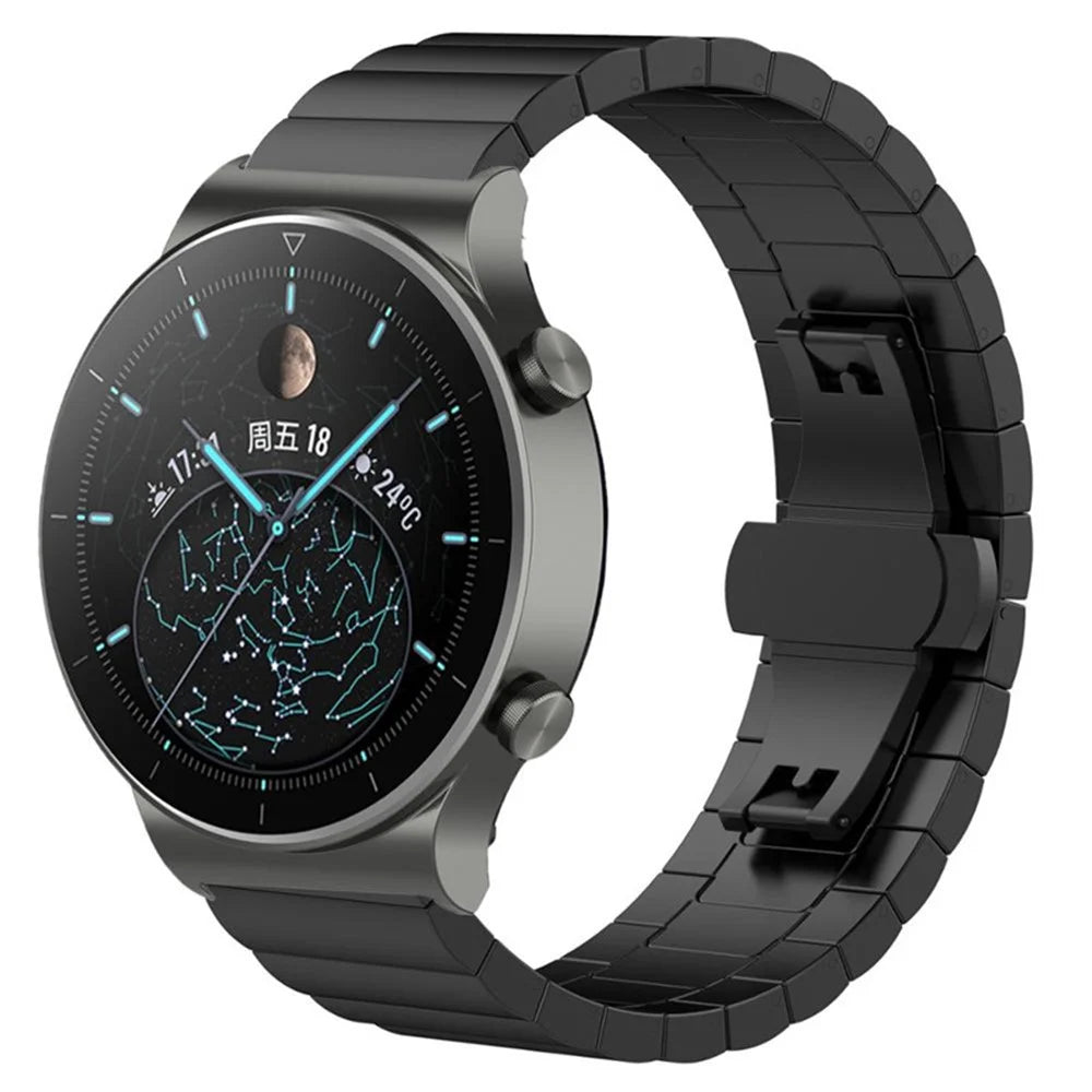 For Samsung Galaxy Watch6 40mm 44mm / Watch6 Classic 43mm 47mm / Watch 5 40mm 44mm / 5 Pro 45mm / Watch4 40mm 44mm Stainless Steel Anti-wear Smart Watch Strap Wrist Band with Buckle Design - Black - 5
