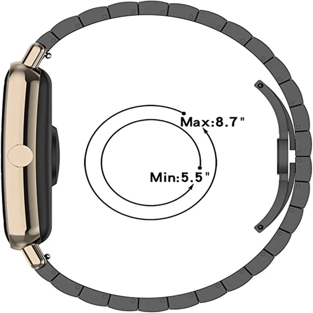 For Samsung Galaxy Watch6 40mm 44mm / Watch6 Classic 43mm 47mm / Watch 5 40mm 44mm / 5 Pro 45mm / Watch4 40mm 44mm Stainless Steel Anti-wear Smart Watch Strap Wrist Band with Buckle Design - Black - 6