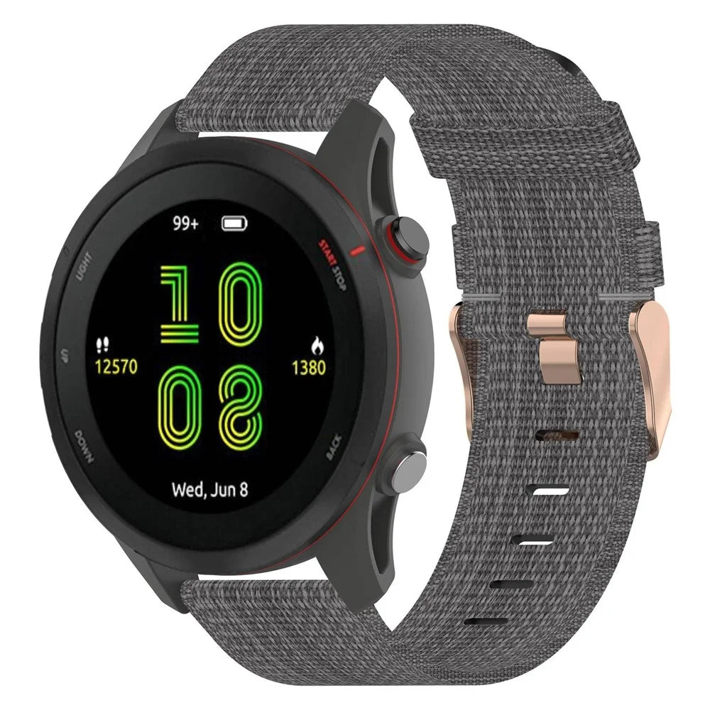 For Samsung Galaxy Watch 5 40mm / 44mm / Watch 5 Pro 45mm Nylon Watch Band Pink Buckle Adjustable Wrist Strap - Dark Grey - 2