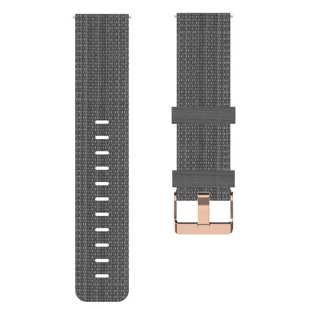For Samsung Galaxy Watch 5 40mm / 44mm / Watch 5 Pro 45mm Nylon Watch Band Pink Buckle Adjustable Wrist Strap - Dark Grey - 5