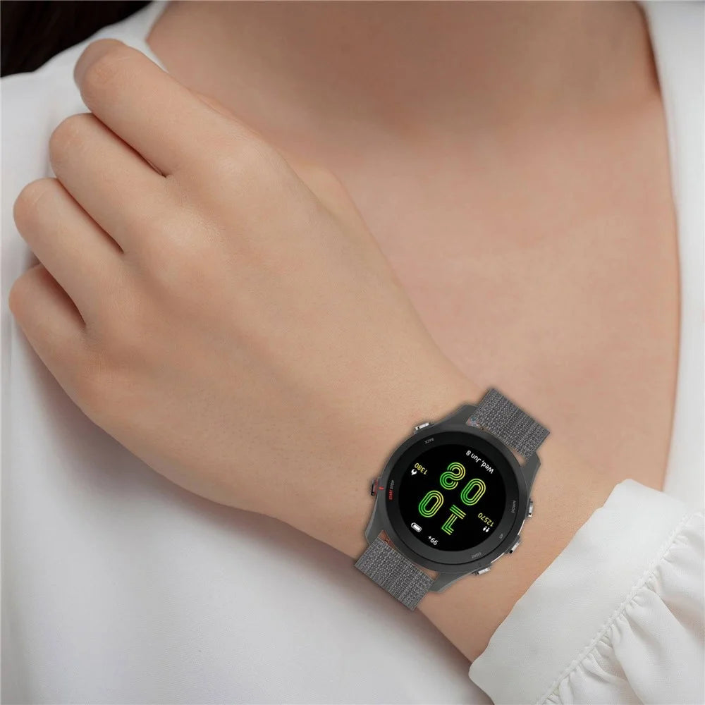 For Samsung Galaxy Watch 5 40mm / 44mm / Watch 5 Pro 45mm Nylon Watch Band Pink Buckle Adjustable Wrist Strap - Dark Grey - 6
