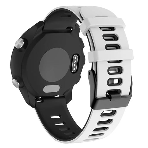 For Samsung Galaxy Watch 5 40mm / 44mm  /  5 Pro 45mm Dual-Color Watch Band Replacement Watch Strap Silicone Watchband - White / Black - 1