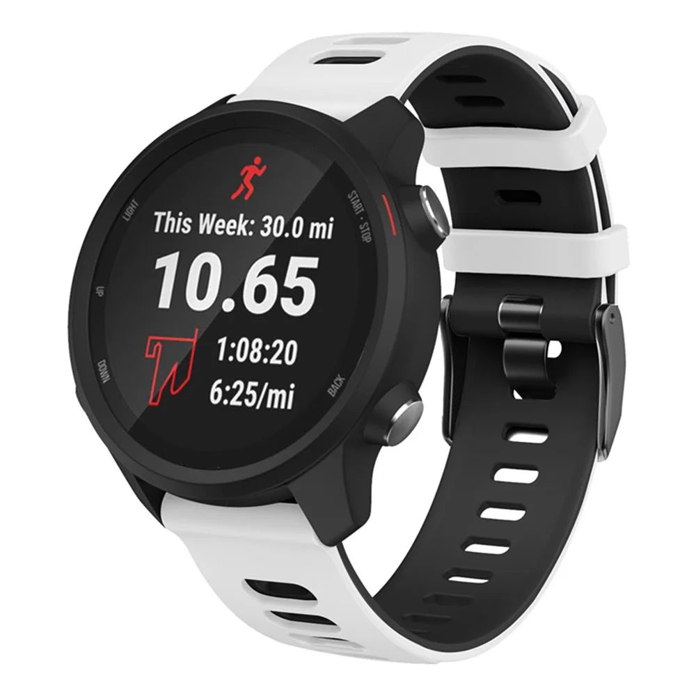 For Samsung Galaxy Watch 5 40mm / 44mm  /  5 Pro 45mm Dual-Color Watch Band Replacement Watch Strap Silicone Watchband - White / Black - 2