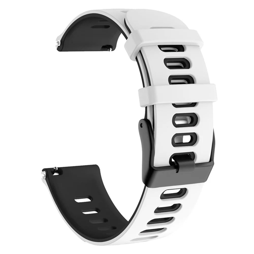 For Samsung Galaxy Watch 5 40mm / 44mm  /  5 Pro 45mm Dual-Color Watch Band Replacement Watch Strap Silicone Watchband - White / Black - 3