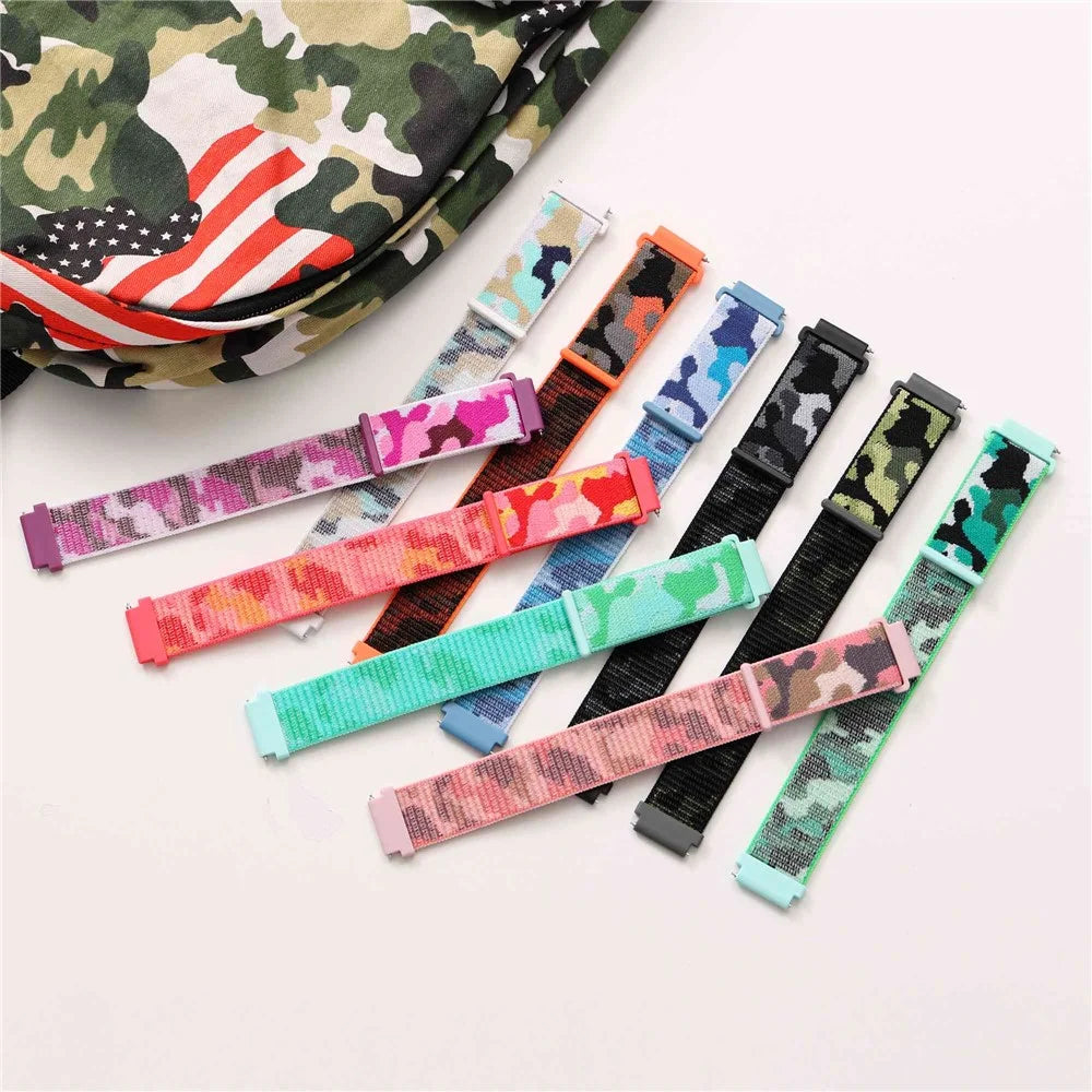 For Samsung Galaxy Watch3 45mm / Huawei Watch GT 3 Pro 46mm Watch Band 22mm Camouflage Nylon Adjustable Loop Wrist Strap - Orange - 7