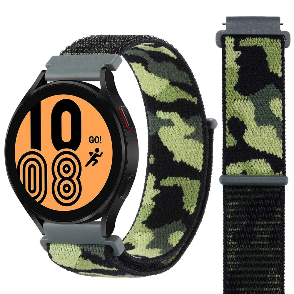 For Samsung Galaxy Watch 5 40mm / 44mm / Watch 5 Pro 45mm Camouflage Nylon Watch Band Replacement Adjustable Wrist Strap - Army Green - 2