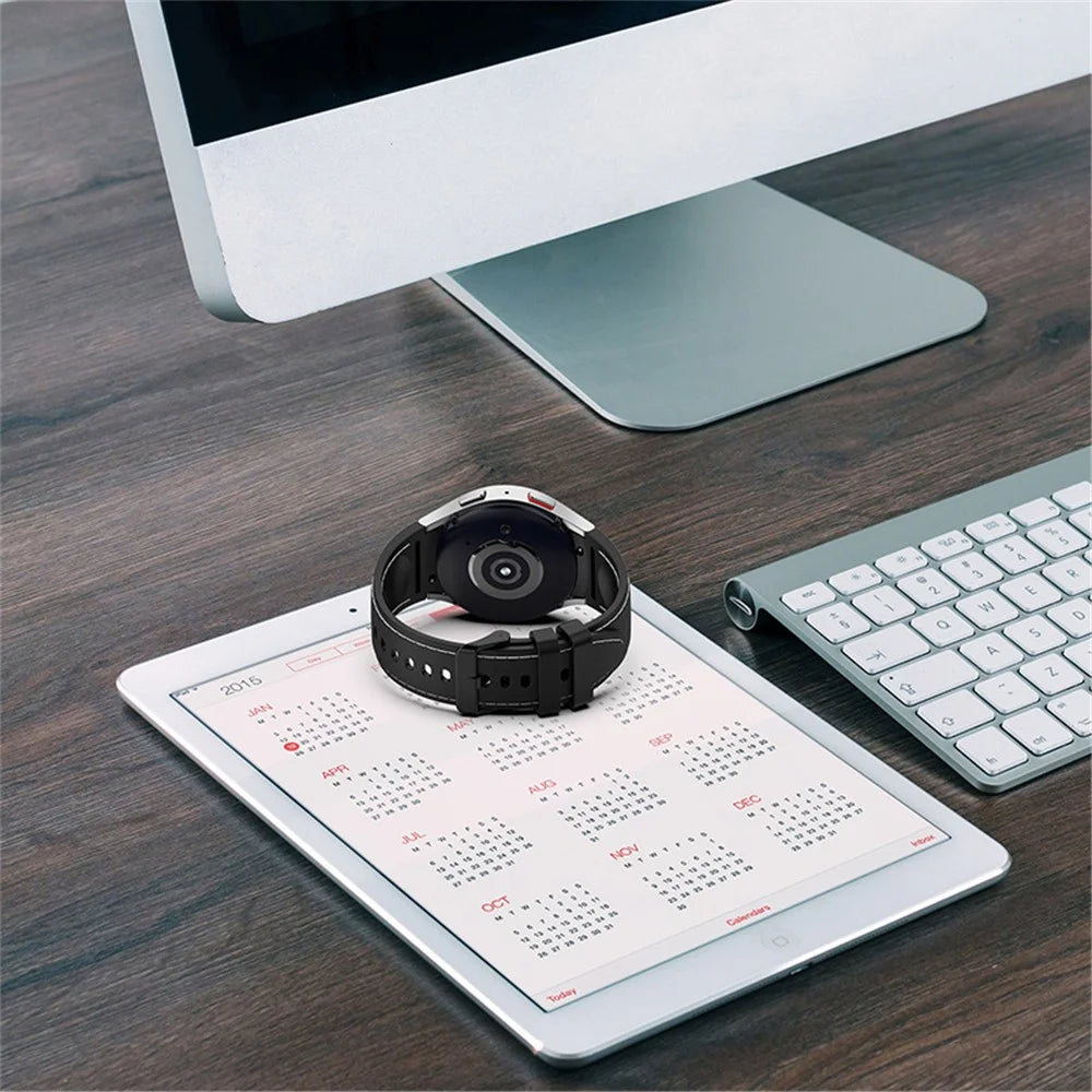 For Samsung Galaxy Watch6 40mm 44mm / Watch6 Classic 43mm 47mm / Watch 5 40mm 44mm / 5 Pro 45mm / Watch4 40mm 44mm Silicone Watch Band Stitching Line Black Buckle Wrist Strap Replacement, Size S - Wine Red / White - 7