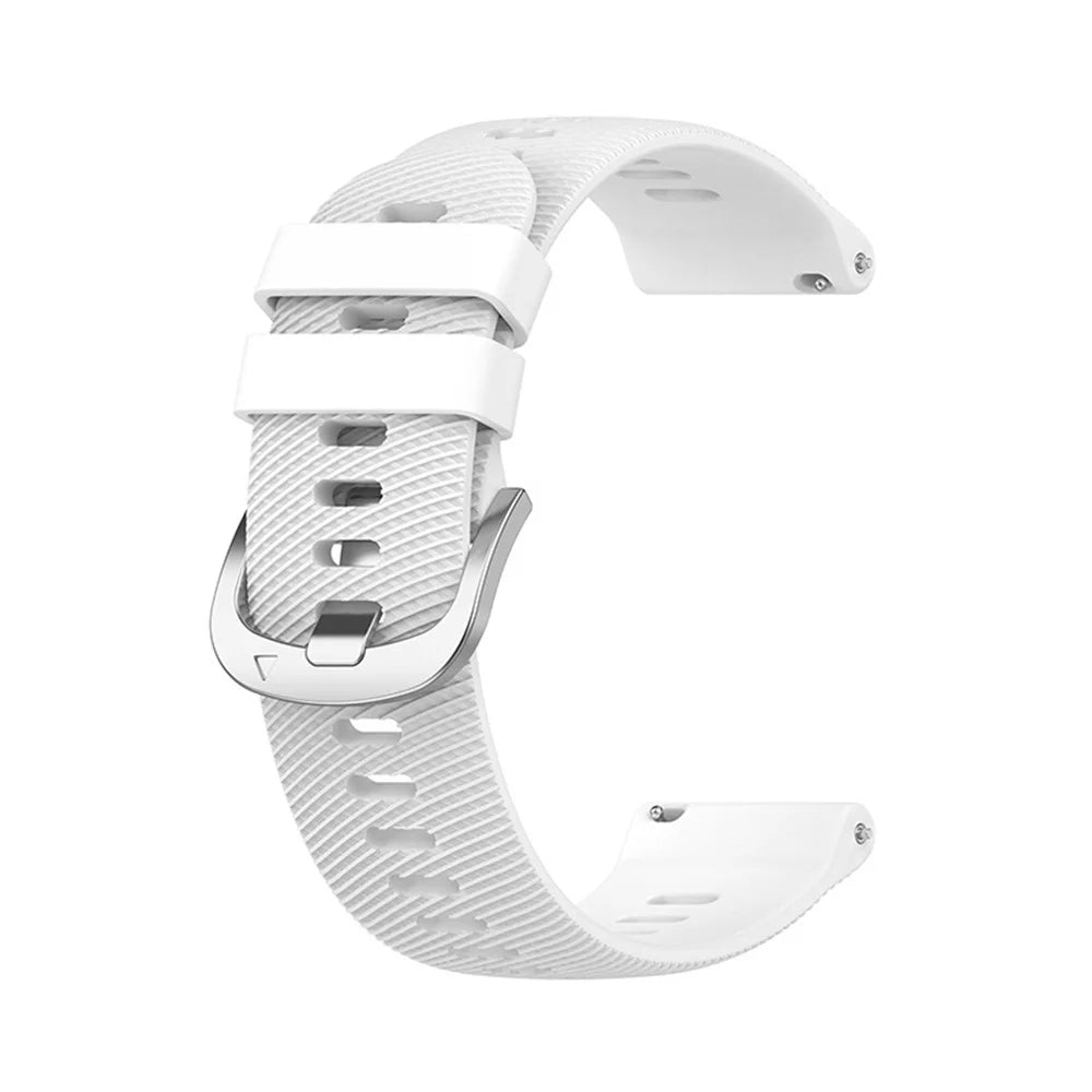 For Garmin Forerunner 255 / Vivoactive 4 Cross Stripe Design 22mm Universal Watch Strap Silicone Replacement Wrist Band - White - 3