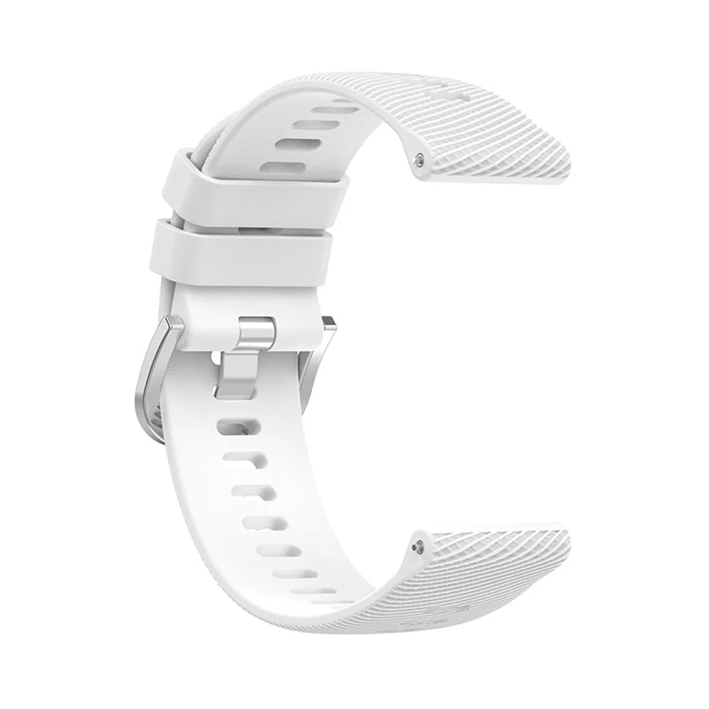 For Garmin Venu 2 Plus / Samsung Galaxy Watch 5 Pro 45mm Cross Stripe Silicone Watch Band 20mm Universal Replacement Wrist Strap - White - 6