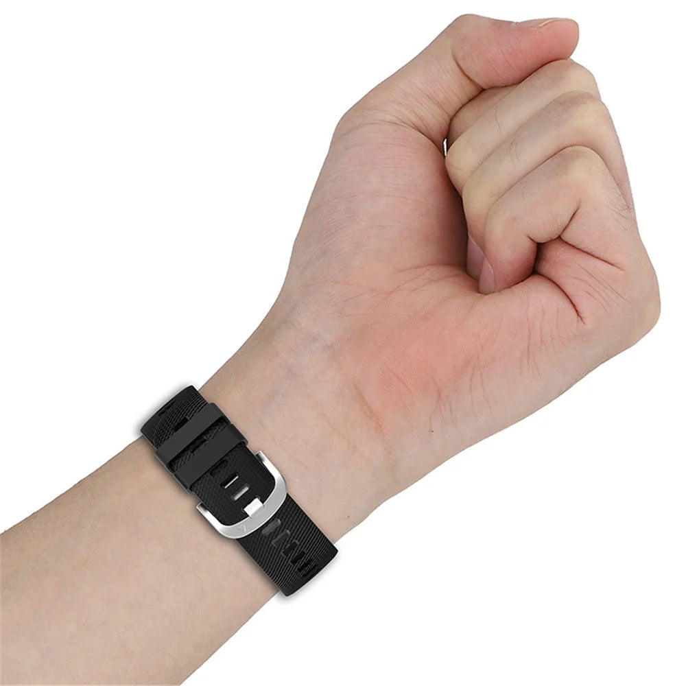 For Garmin Venu 2 Plus / Samsung Galaxy Watch 5 Pro 45mm Cross Stripe Silicone Watch Band 20mm Universal Replacement Wrist Strap - White - 7