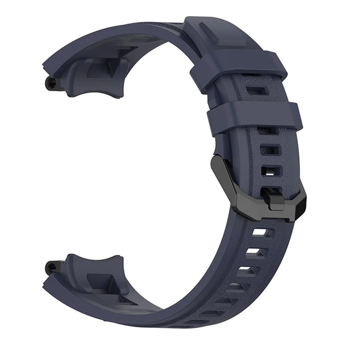 For Huami Amazfit T-Rex 2 Solid Color Soft Silicone Sports Smart Watch Band Replacement Wrist Strap - Dark Blue - 4