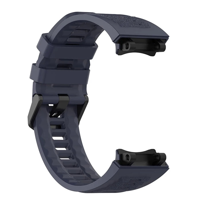 For Huami Amazfit T-Rex 2 Solid Color Soft Silicone Sports Smart Watch Band Replacement Wrist Strap - Dark Blue - 7