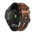 For Garmin Fenix 7X Quick Release Leather Coated Silicone Watch Band Replacement Wrist Strap 26mm - Brown - 4