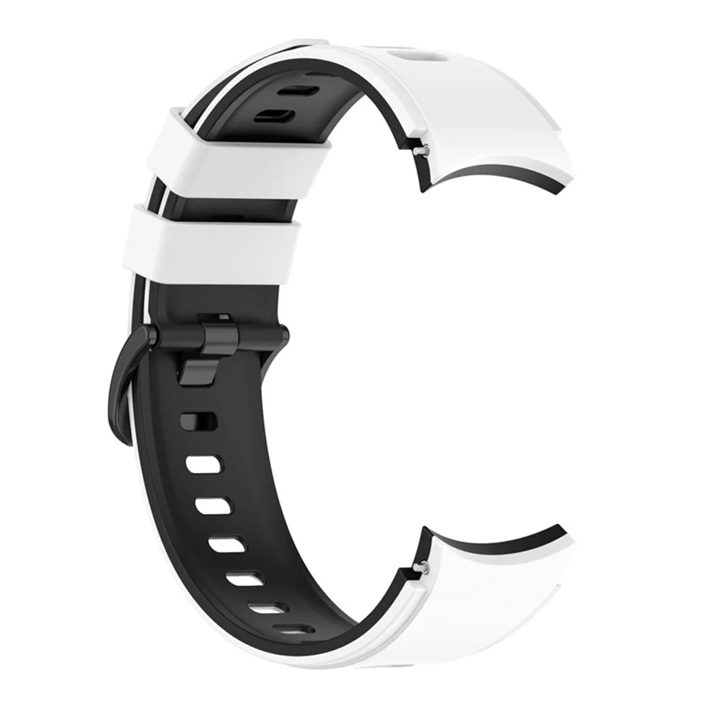 For Samsung Galaxy Watch6 40mm 44mm / Watch6 Classic 43mm 47mm / Watch 5 40mm 44mm / 5 Pro 45mm / Watch4 40mm 44mm / Watch3 41mm Dual-Color Silicone Watch Band Strap - White / Black - 5