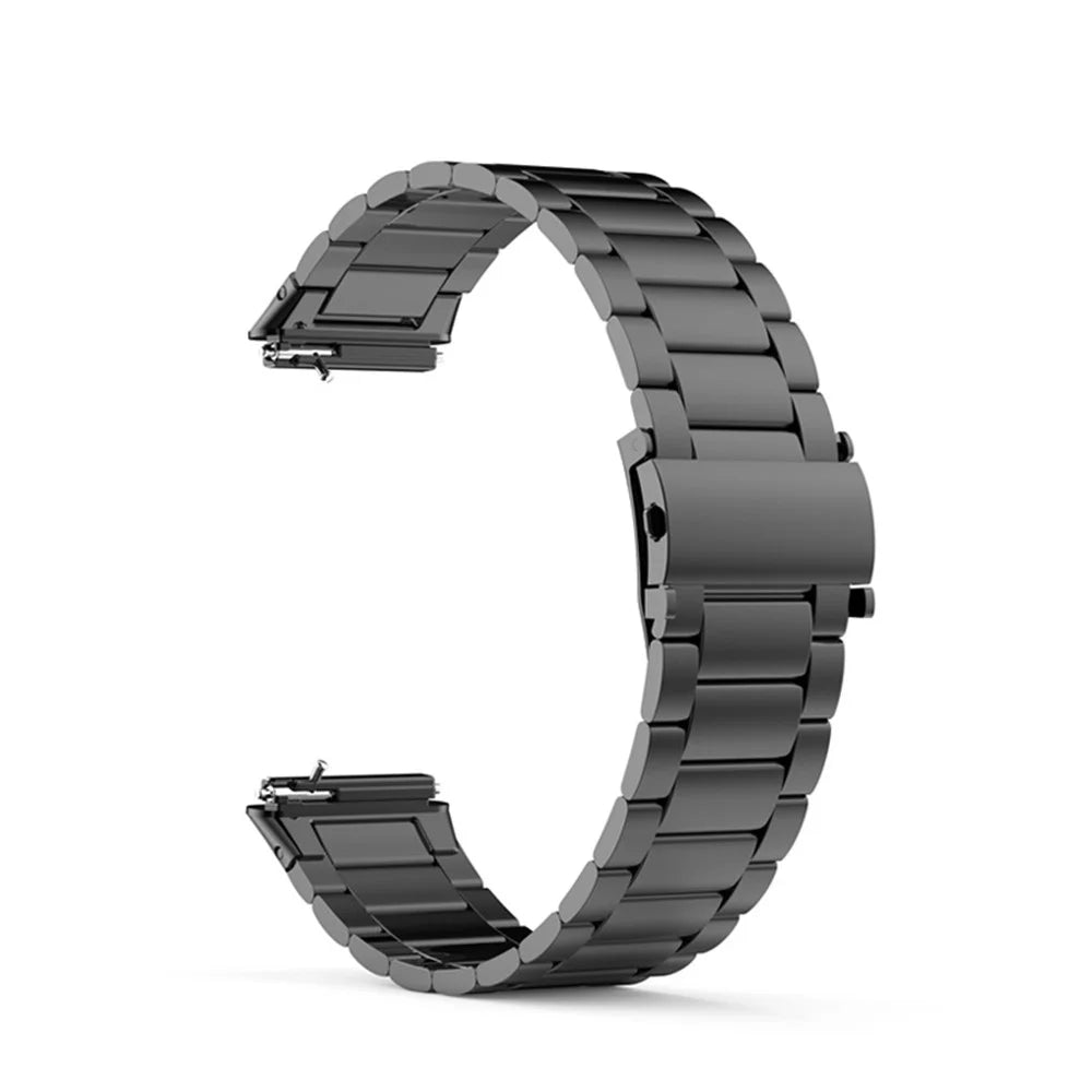 For Huawei Band 7 Three Beads Stainless Steel Smart Watch Band Replacement Anti-wear Wrist Strap - Black - 3