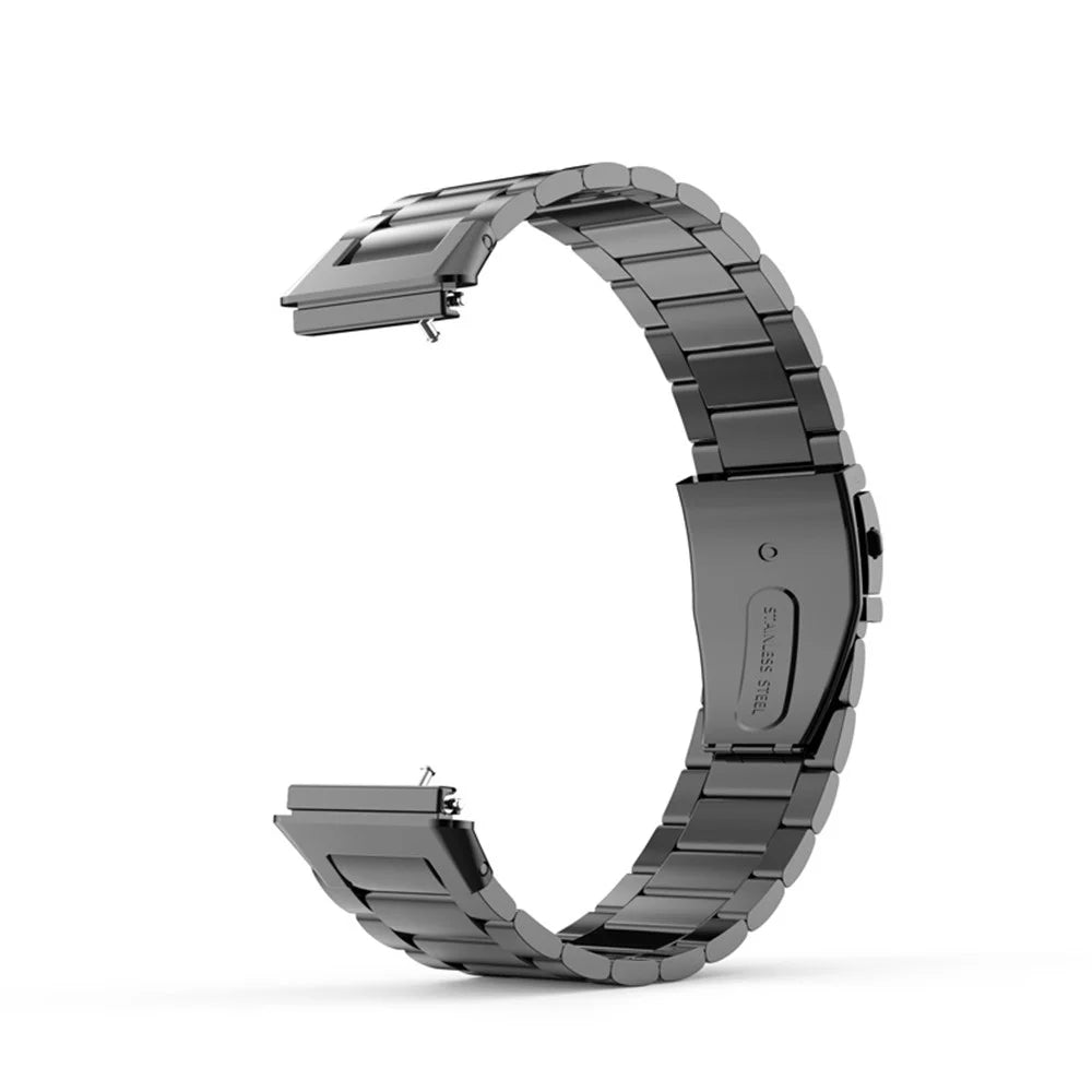 For Huawei Band 7 Three Beads Stainless Steel Smart Watch Band Replacement Anti-wear Wrist Strap - Black - 4