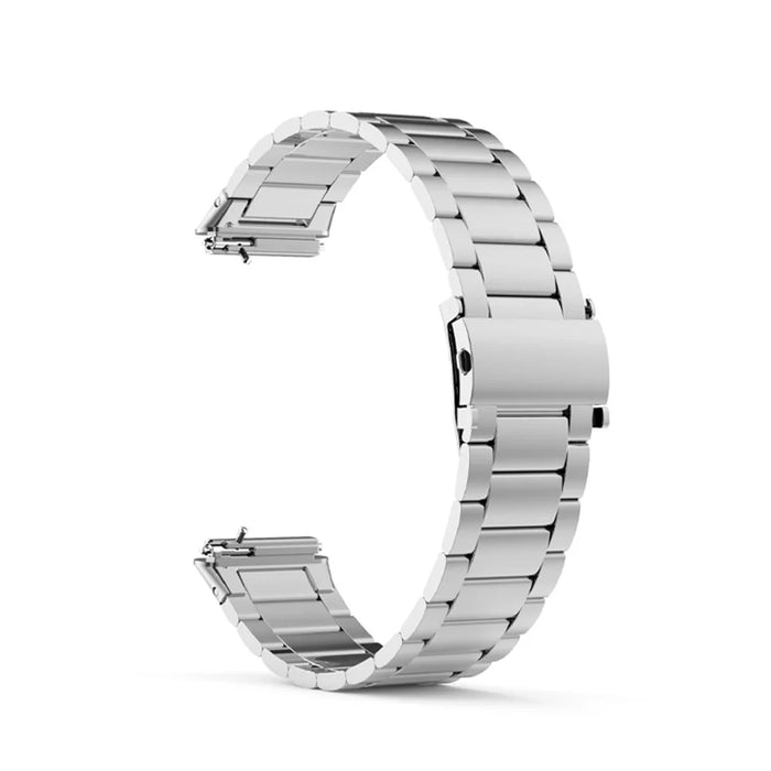For Huawei Band 7 Three Beads Watch Band Replacement Stainless Steel Anti-scratch Wrist Strap - Silver - 3