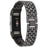 For Fitbit Charge 2 Full Rhinestone Decor Smart Watch Strap Replacement Metal Wrist Band - Black - 1