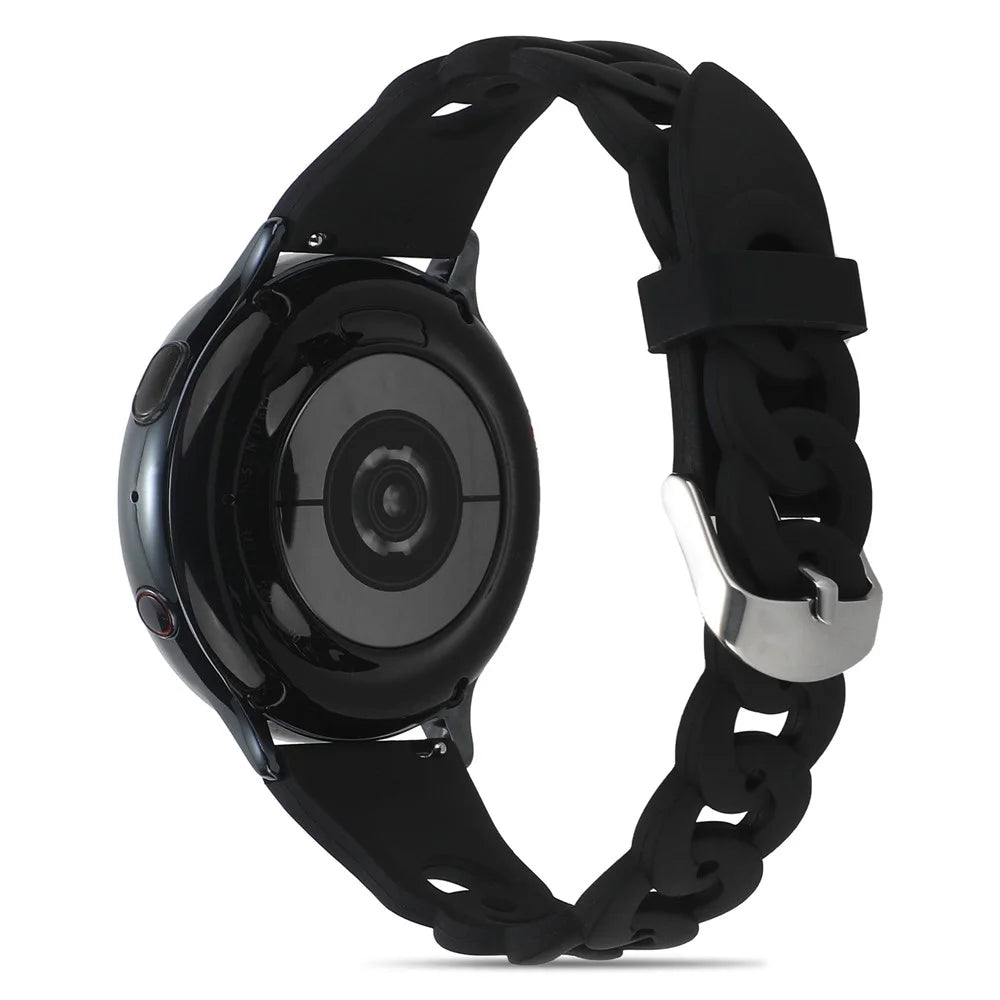 For Samsung Galaxy Watch 5 40mm / 44mm / Watch 5 Pro 45mm Circle Design Watch Strap Sport Silicone Watch Band Replacement  - Black - 1
