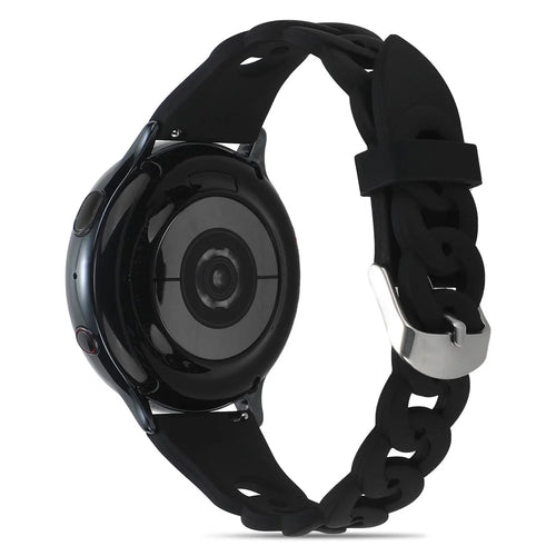 For Samsung Galaxy Watch 5 40mm / 44mm / Watch 5 Pro 45mm Circle Design Watch Strap Sport Silicone Watch Band Replacement  - Black - 1