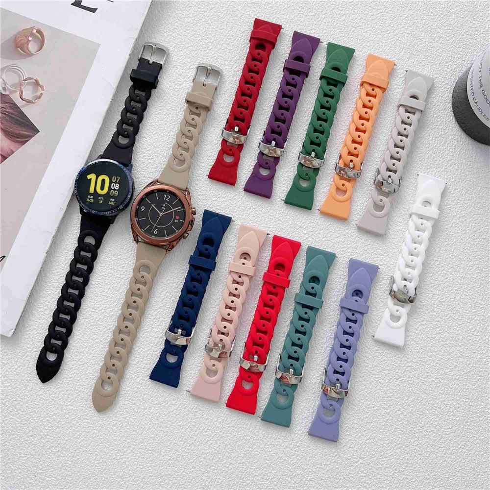 For Samsung Galaxy Watch 5 40mm / 44mm / Watch 5 Pro 45mm Circle Design Watch Strap Sport Silicone Watch Band Replacement  - Black - 4