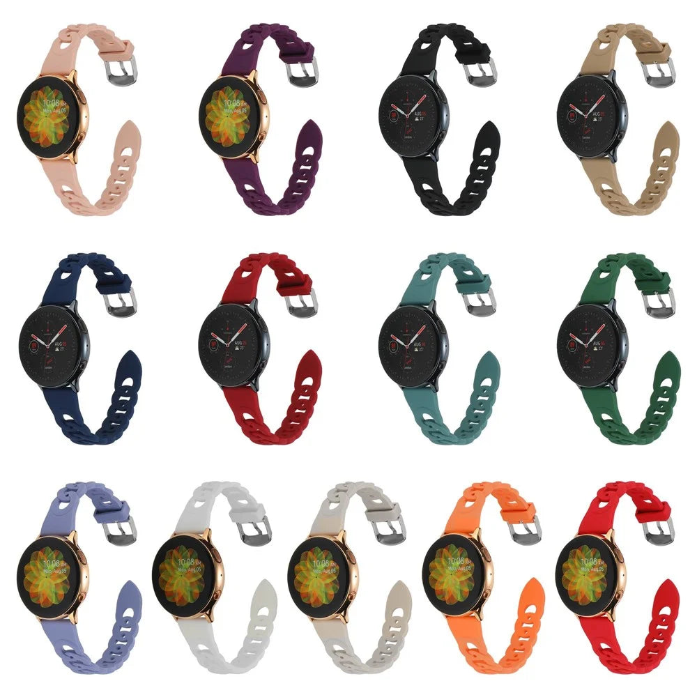 For Samsung Galaxy Watch 5 40mm / 44mm / Watch 5 Pro 45mm Circle Design Watch Strap Sport Silicone Watch Band Replacement  - Black - 5