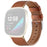 For Fitbit Versa 4 / Sense 2 Round Tail Genuine Leather Wrist Band Adjustable Watch Strap - Brown - 1