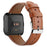 For Fitbit Versa 4 / Sense 2 Round Tail Genuine Leather Wrist Band Adjustable Watch Strap - Brown - 3